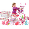 Deao Kids Baby Doll Stroller Nursery Role Play Set With A Variety Of Feeding Toy And Play Mat Travel Cot Baby Carrier Stroller A