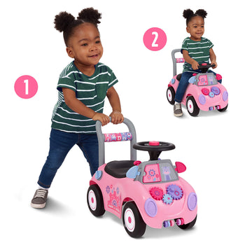 Radio Flyer Creativity Car, Sit To Stand Toddler Ride On Toy, Ages 1-3, Pink Kids Ride On Toy, Large