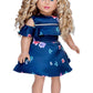 - Romantic Moment - Dark Blue Dress - Clothes Fits 18 Inch Doll (Doll Not Included)