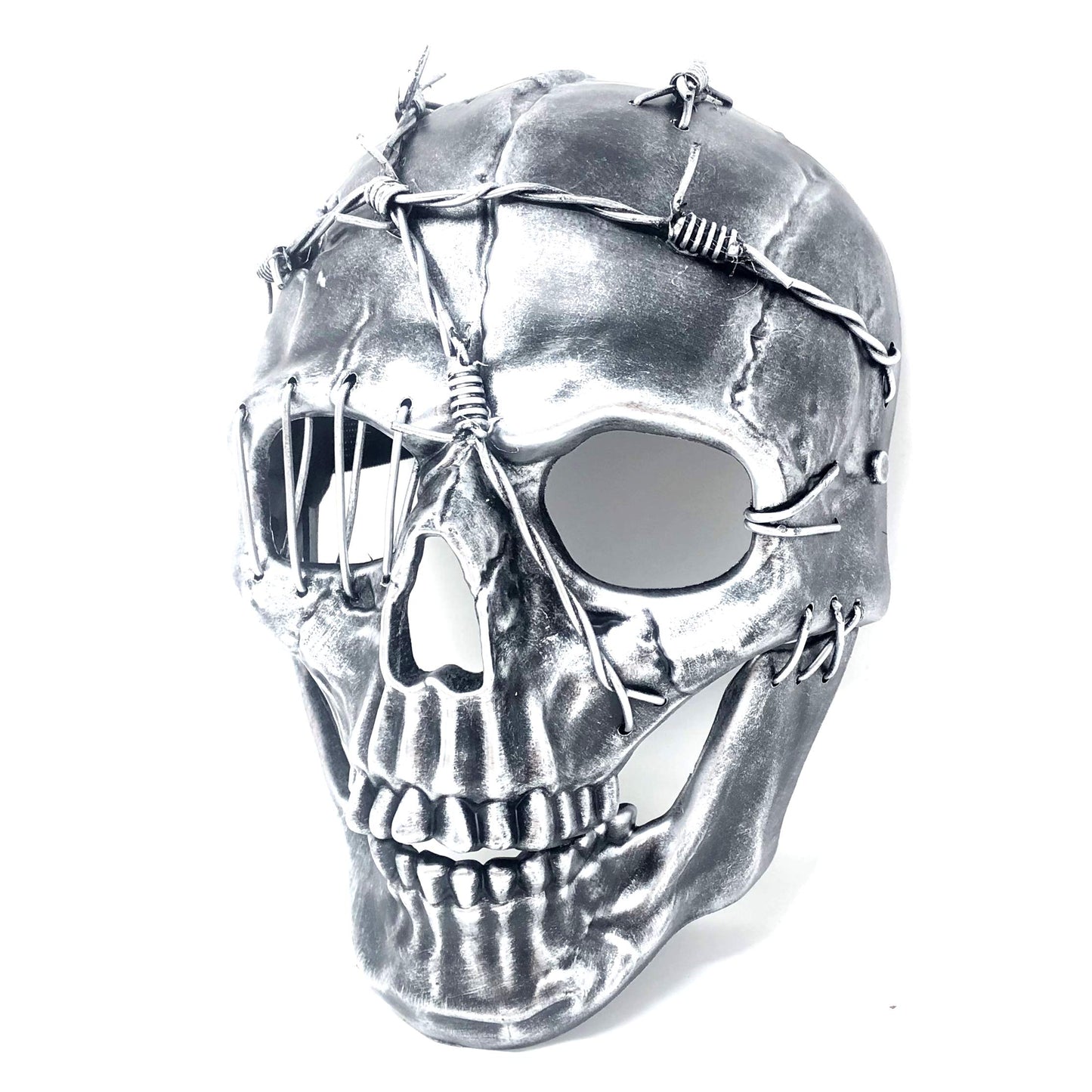 STORM BUY ] Steampunk Style Metallic Scary Horror Skeleton Mask for Halloween Costume Cosplay Party (Silver)