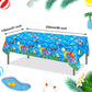peony man 4 Pieces Pool Party Tablecloth Plastic Summer Table Cover Disposable Hawaiian Tablecloth for Beach Summer Birthday Swi