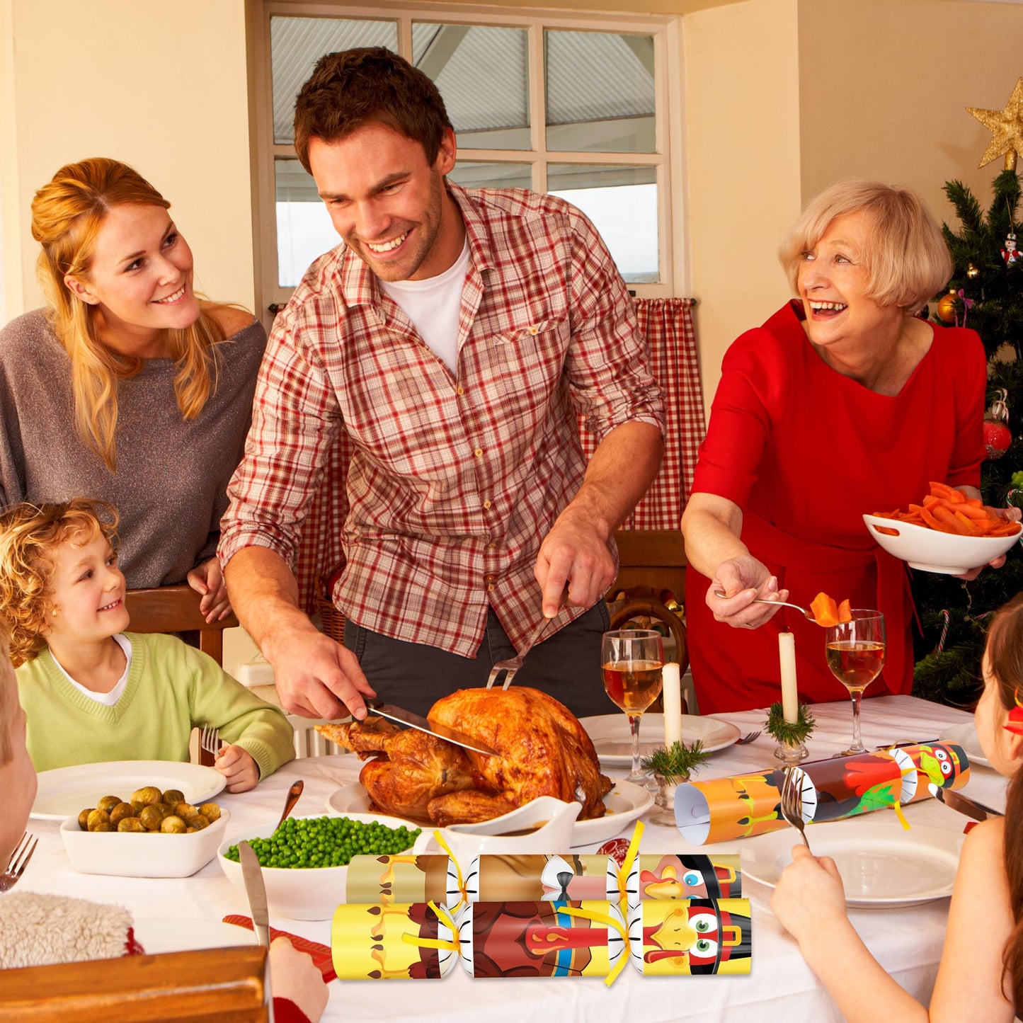 Malhaii 8 Pack Thanksgiving Cr ac k ers No Snap with Prizes for Adults Kids Fall Party Favors Decorations Thanksgiving Table Fav