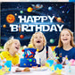 Sumind Astronaut Rocket Birthday Banner - 72.8x43.3in Multicolor Poster for Kids Space Party Decorations