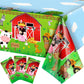 Kasyat Farm Animals Party Tablecloth Farmhouse Disposable Plastic Table Cover Barnyard Farm Animal Theme Party Decorations For Picnics Baby Shower Boys Girls Birthday Party Supplies, 108 X 54 Inch