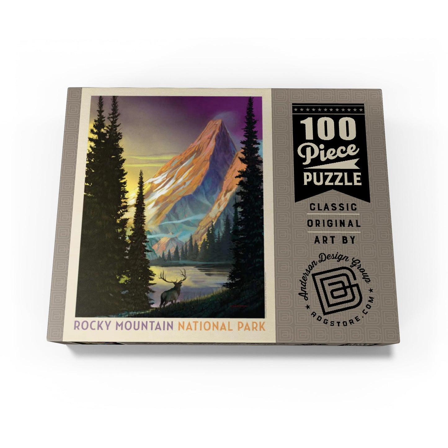 Mypuzzle Rocky Mountain National Park: Pyramid Peak, Vintage Poster - Premium 100 Piece Jigsaw Puzzle For Adults