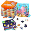 Sannix 12 Pack Wooden Jigsaw Puzzles With 12 Organize Bags, Ocean And Space Toddlers Puzzles For Kids Ages 3 4 5, Party Favors Educational Learning Travel Toys For Boys Girls