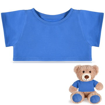 Roundfunny Bear Tee Shirt Fit 14-18Inch Bear Clothes Stuffed Animal Clothes Shirt Basic Stuffed Bears Dolls Shirt, Blue