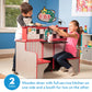 Melissa & Doug Double-Sided Wooden Star Diner Play Space, Red, 35" H x 23" W x 43.5" L, Model 3951, Durable Plastic Construction