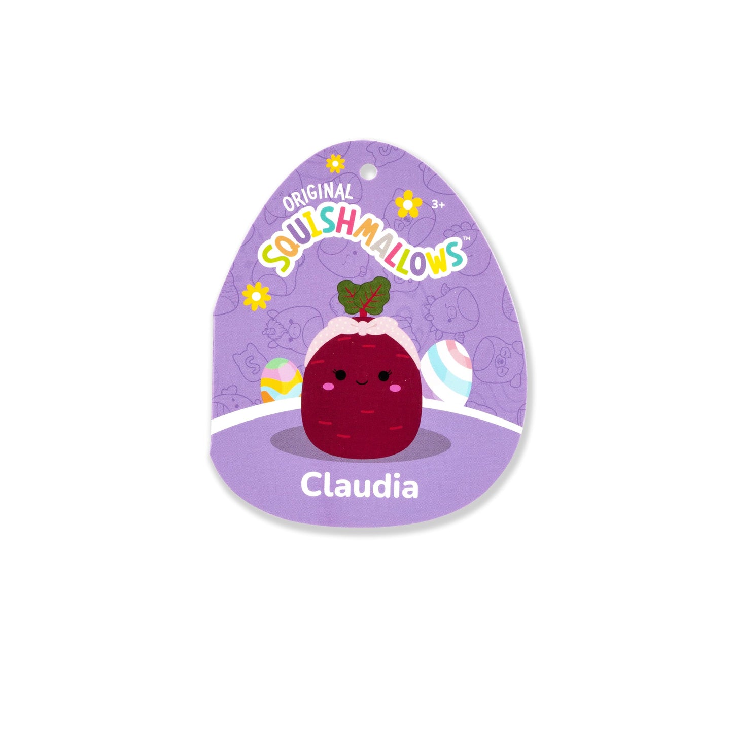 Squishmallows Original 14In Claudia The Purple Beet With Pink Headband - Official Jazwares Easter Plush (Large)