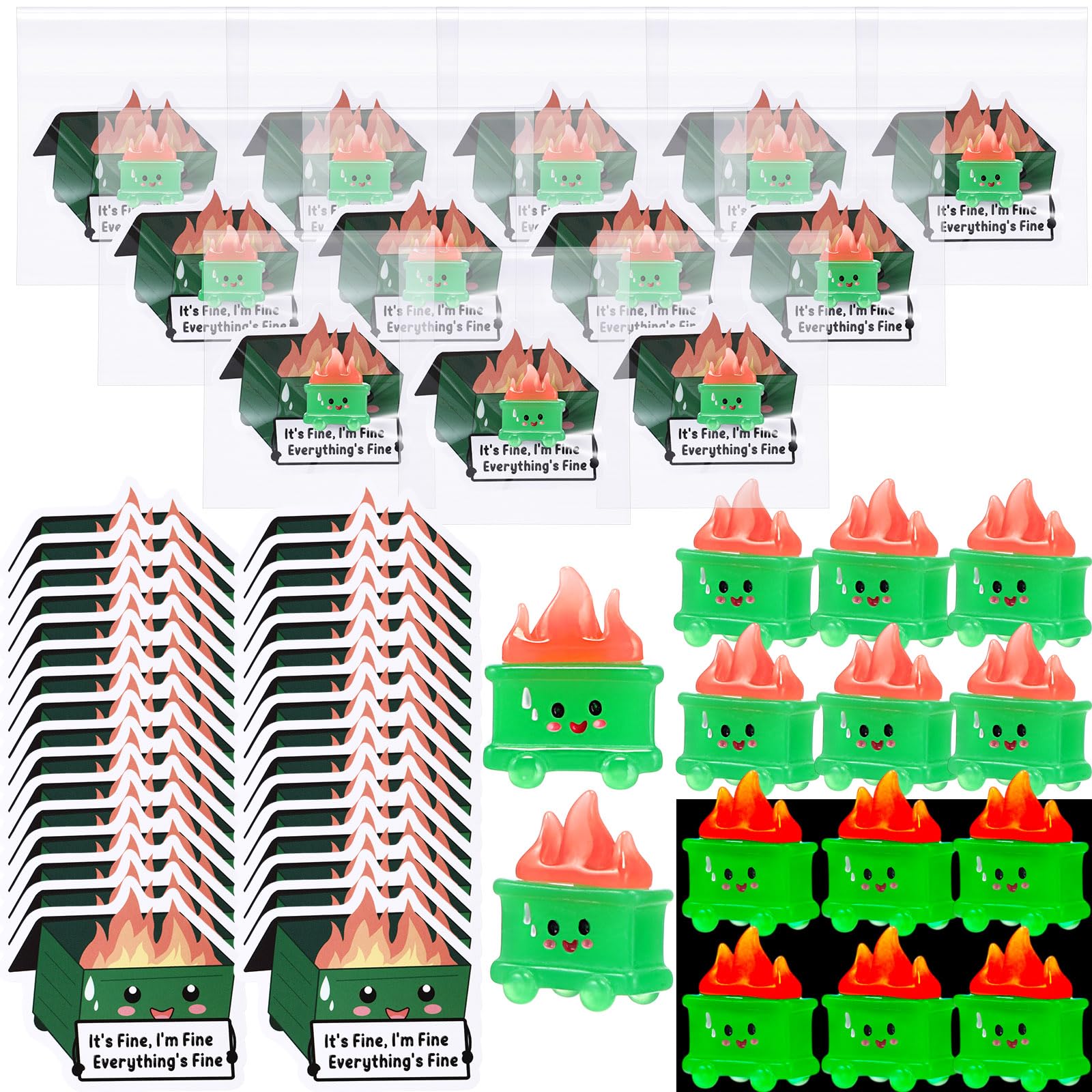 CroBlissful 50 Set Employee Appreciation Gifts Bulk Valentines Emotional Support Resin luminous Dumpster Ornament Thank You Gift