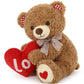 Morismos Valentine'S Day Teddy Bear, 17' Valentine Gift Teddy Bear With Big Red Heart Love Plush For Girlfriend, Wife, Her, Him