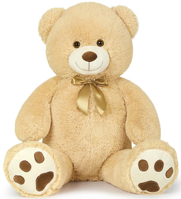 Maogolan Big Tan Large Teddy Bear 39 Inch Life Size Jumbo Stuffed Animals Stuffed Bear For Girlfriend Kids