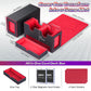 PUKYO MTG Deck Box for 320+ Cards, Leather Commander Box with Dice Tray, 4 Dividers, Black&Red - Perfect for TCG/CCG Collectors