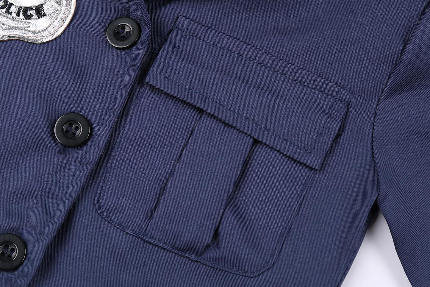 Koatobbor Girls Police Officer Costume Kids Cop Outfit For Halloween Cosplay Costume With Badge Necklace (3-4 Years)