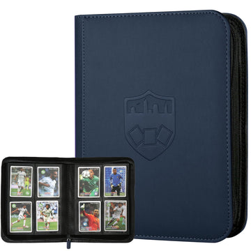 Trading Card Binder 4 Pocket  GERMUN PU Cover Card Binder for 160 Cards  enhanced Trading Card Holder Folders  Double Sided Pocket Card Album for MTG  TCG (Blue)