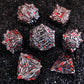 Mjdiceok Metal Dnd Dice Leaf Vine Set Polyhedral Dice 7 Role Playing Dice D&D Solid Dungeons And Dragons Dice (Blood Antique Iro