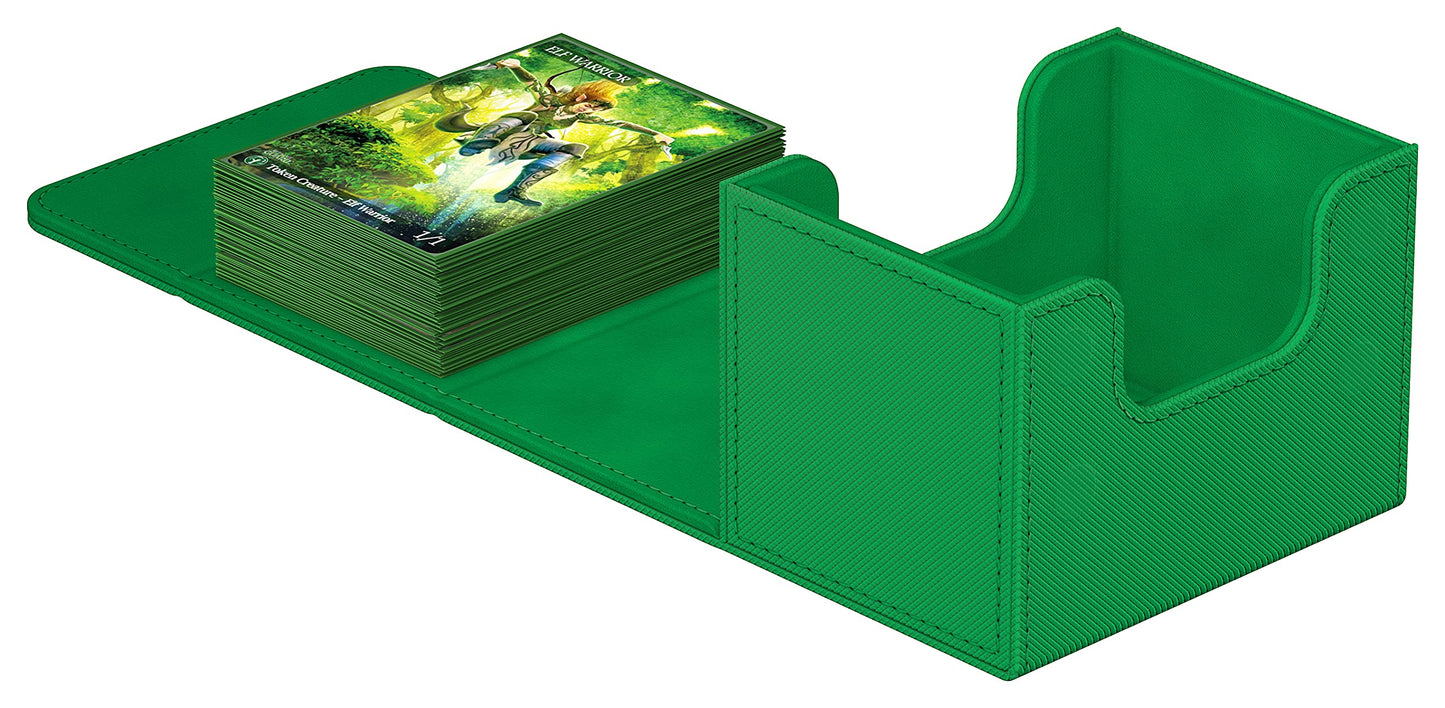 Ultimate Guard Sidewinder 100+, Deck Box For 100 Double-Sleeved Tcg Cards, Green, Magnetic Closure & Microfiber Inner Lining For Secure Storage