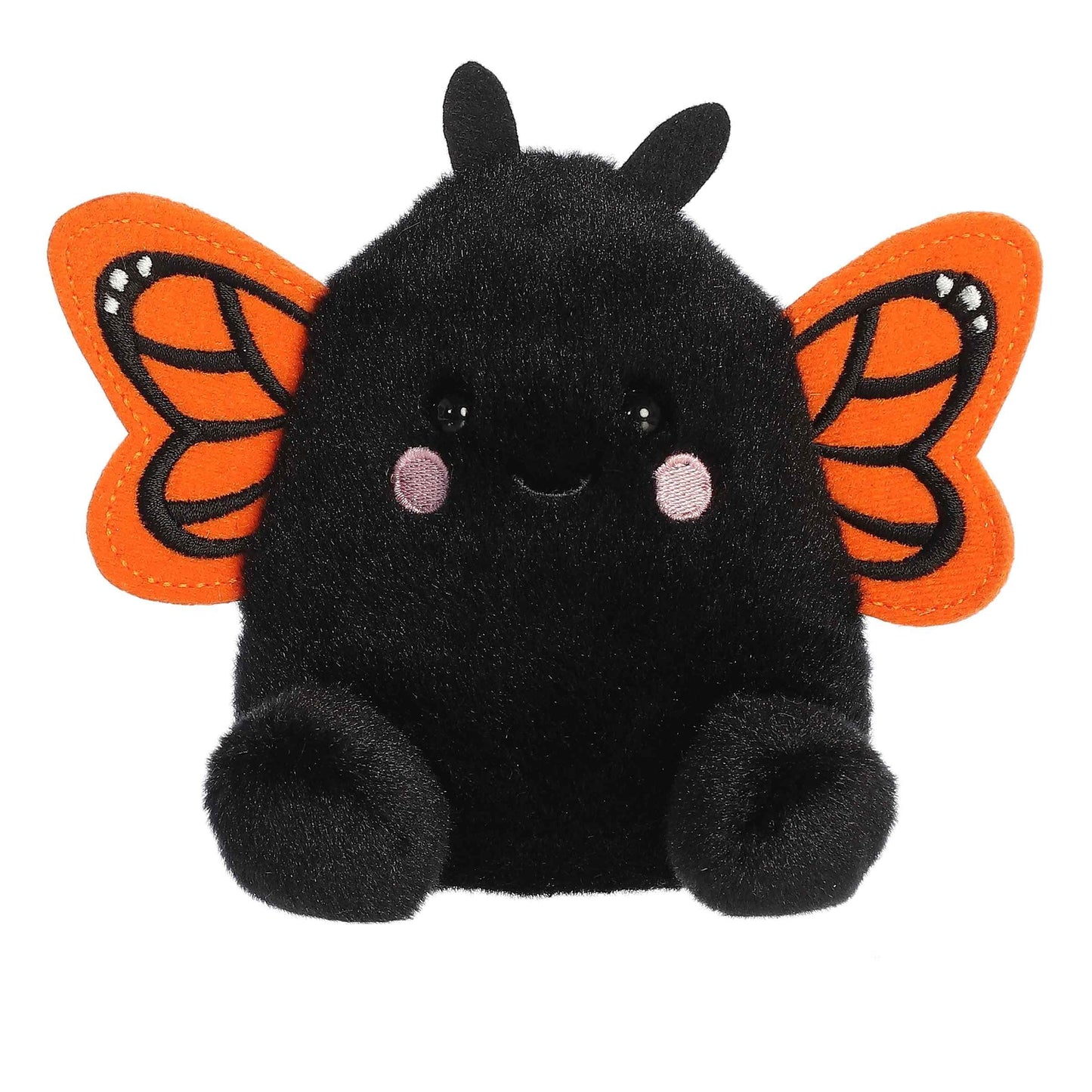 Aurora Adorable Palm Pals Reyna Monarch Butterfly Stuffed Animal - Fun Collectible Plush for Kids and mature-themed Collectors - Perfect for Decorating Rooms and Birthday Gifts - Black 5 Inches