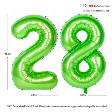 Number Balloons 40 Inch Green Birthday Party Decorations 28St Digital Jumbo Helium Foil Mylar Balloon