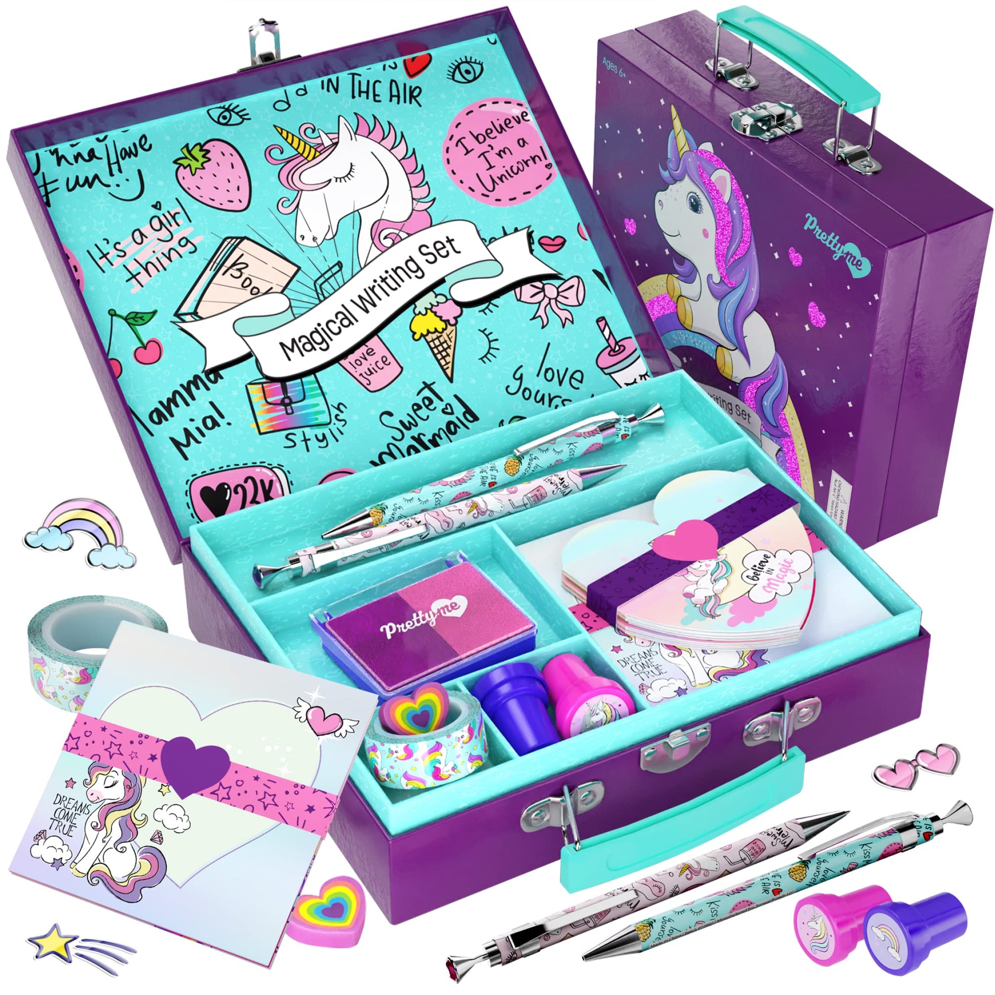 Pretty Me Unicorn Stationery Set for Kids - Birthday Gifts for Girls Ages 6, 7, 8, 9, 10 to 12 Year Old Age - Stationary Letter 