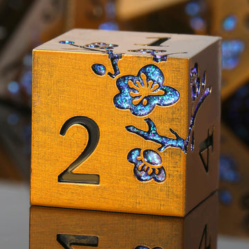 Metal Dice Flowers, 7 PCS Metallic Dungeons and Dragons Dice Set with Grogeous Gift Case for DND Dungeons and Dragon Tabletop Ga