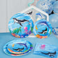 Wernnsai Ocean Party Plates And Napkins Set - 48 Pcs Ocean Theme Party Decorations For Boys Kids Under The Sea Party Tableware Set For 16 Guests Sea Animal Underwater Birthday Baby Shower Party