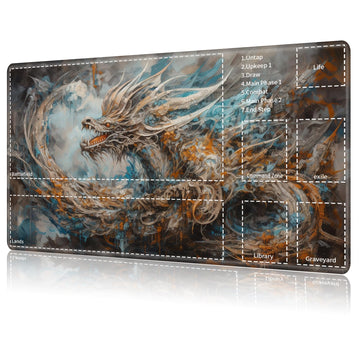 Mtg Card Playmat With Zone, Play Mat For Tcg 24 X 14 Inches, Non-Slip Mat For Commander Board Rpg Ccg And Other Card Games/Mouse