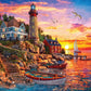 Buffalo Games 1000 Piece Jigsaw Puzzle - Sunset at Lighthouse Bay - Multicolor - 26.75 x 19.75 - Challenging Puzzle for Adults
