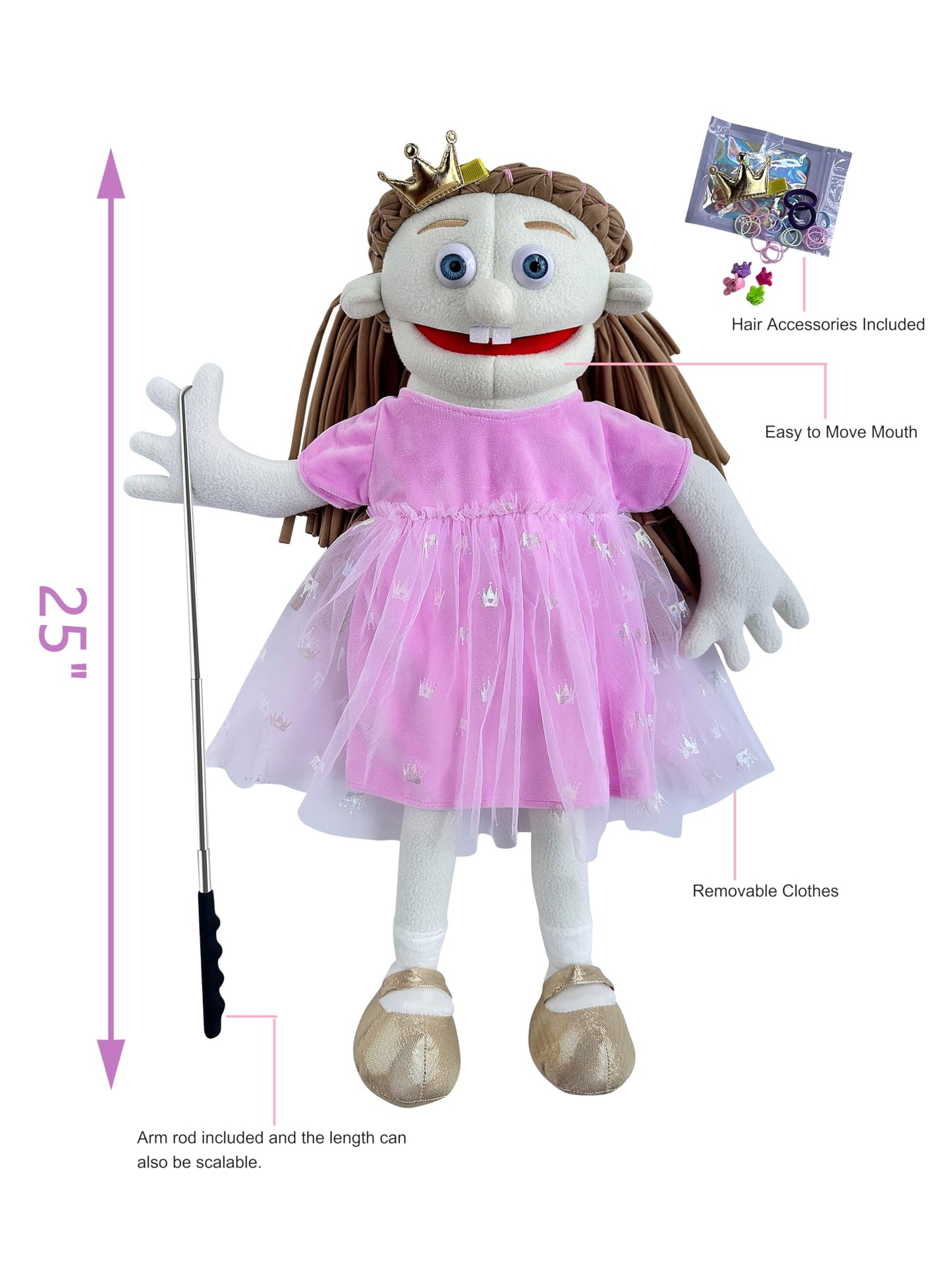 Rodayna 25'', Girl, Full Body, Ventriloquist Style Puppet,Hand Puppet