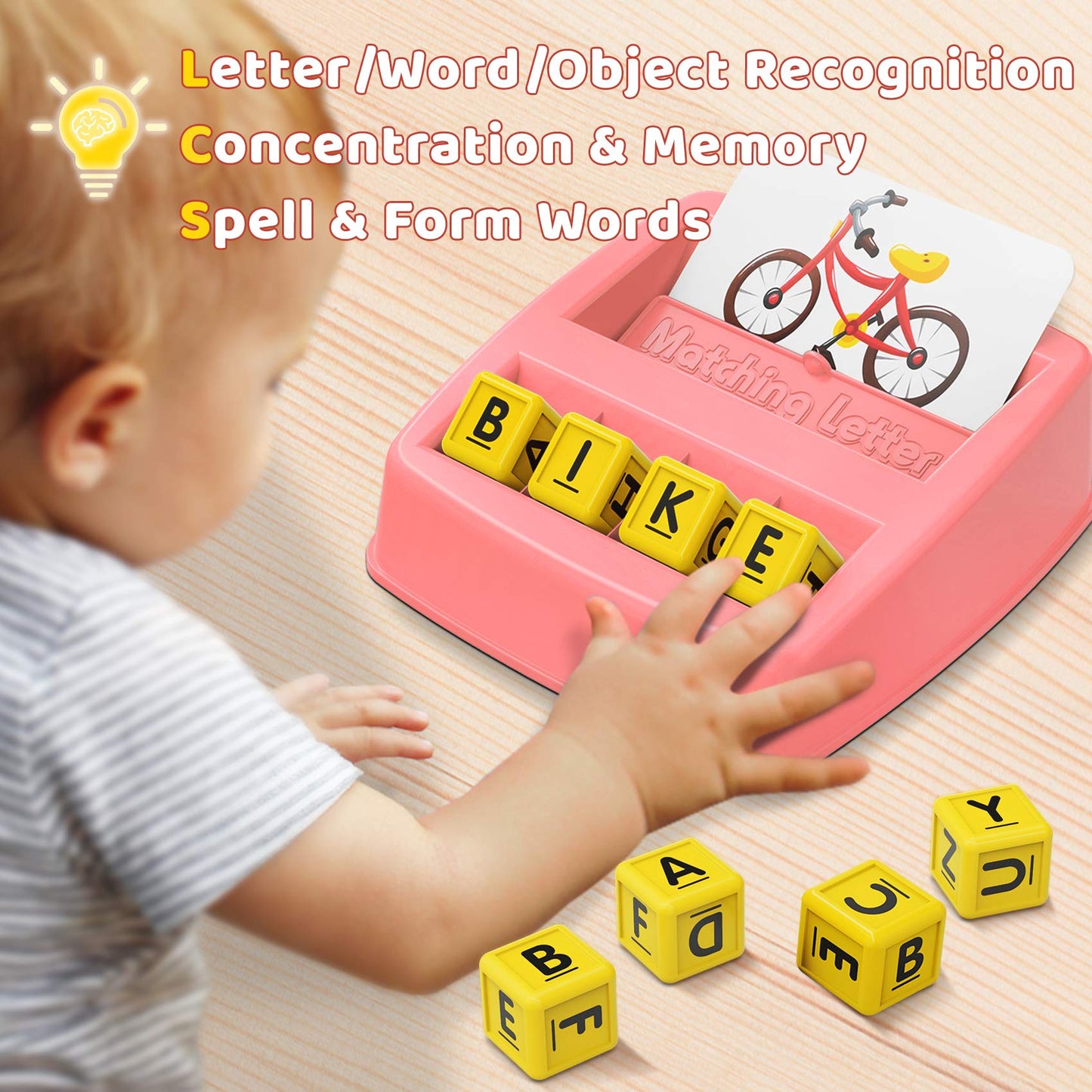 Hahagift Educational Toys For 2-5 Year Old Girl Gifts, Matching Letter Learning Games Activities, Christmas Birthday Gift For Toddler Kids Age 2 3 4 5 Year Olds Girls