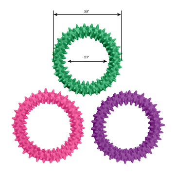 PICK A TOY Sensory Ring Fidget Toy 3 Pack - Soft TPR Rubber, Pink Purple Green, Model ME-ROO7, Ideal for All Ages