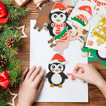 Fennoral 12 Pack Christmas Crafts For Kids Christmas Foam Stickers With Snowman Penguin Santa Claus Elf Gingerbread Man Reindeer