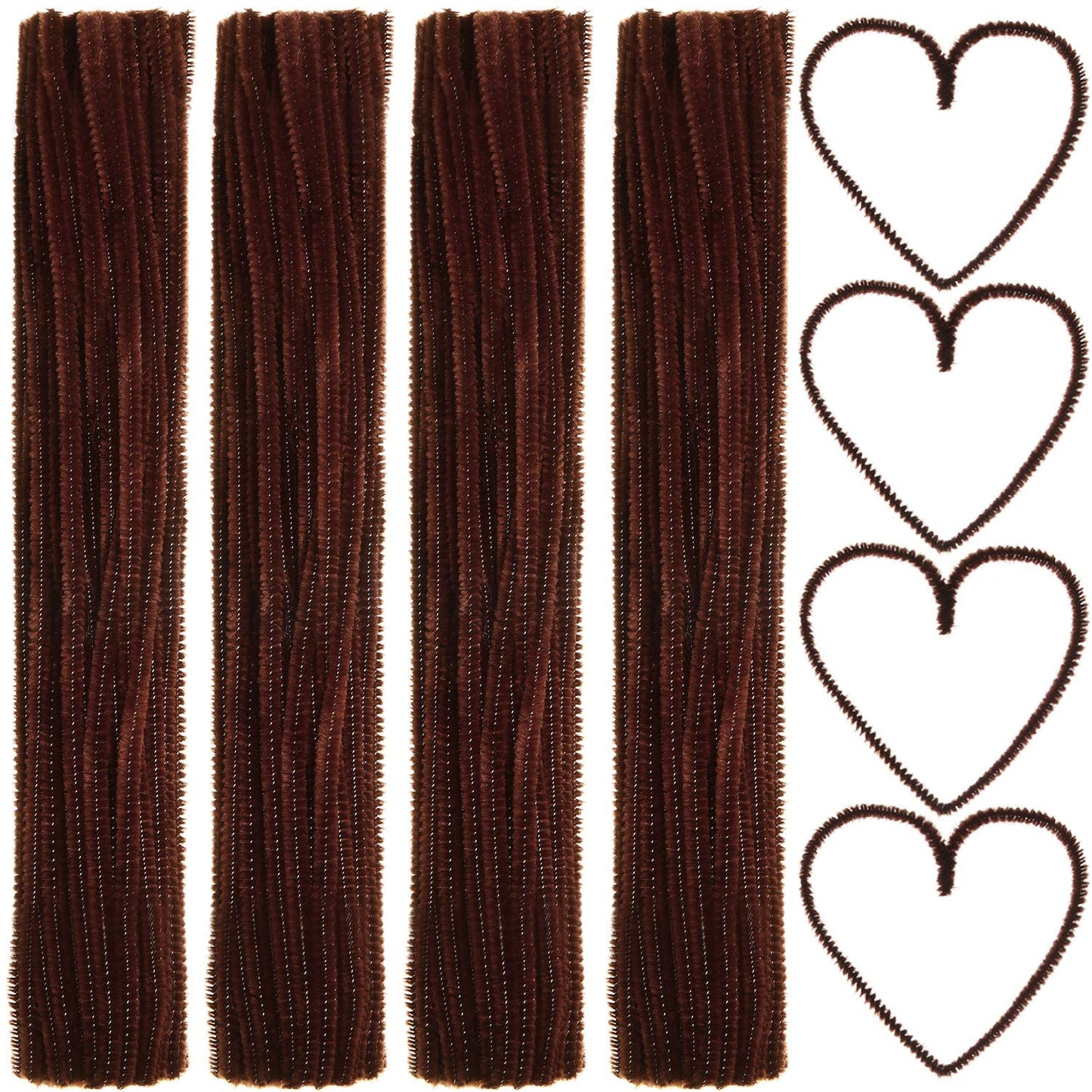 EBOOT 100 Pieces Pipe Cleaners Chenille Stem for Arts and Crafts, 6 x 300 mm (Brown)