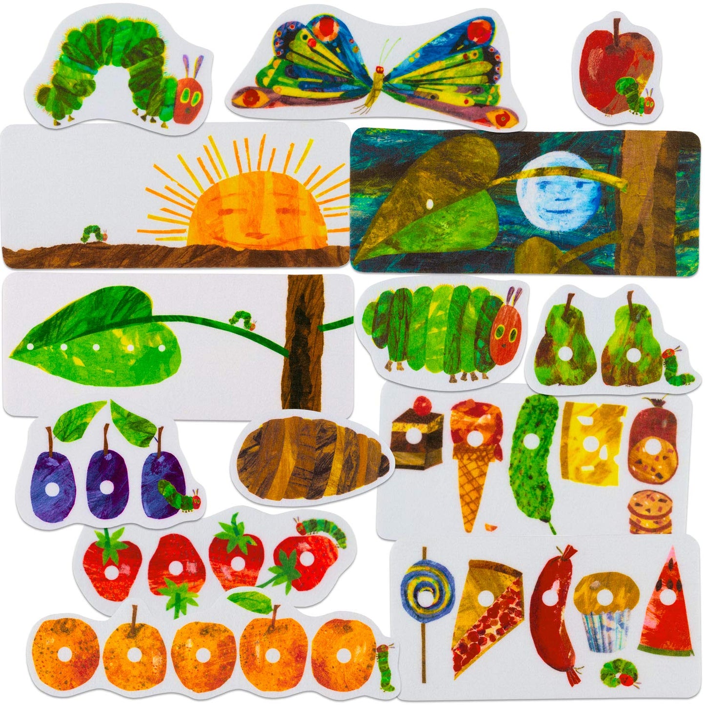 Little Folk Visuals The Very Hungry Caterpillar Felt Board Figures Set, 14-Piece, Multicolor, Interactive Teaching for Toddlers and Kindergarteners