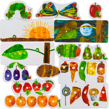 Little Folk Visuals The Very Hungry Caterpillar Felt Board Figures Set, 14-Piece, Multicolor, Interactive Teaching for Toddlers and Kindergarteners