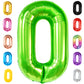 Giant, Light Green 0 Number Balloons - 40 Inch | Pair 0 Digit Balloon To Other | Light Green 0 Balloon For Birthday Party Supplies | Light Green Number 0 Balloon For Jungle Theme Birthday Decorations