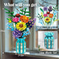 Flowers Bouquet Building Set With Vase, 10 Kinds Of Botanical Collection Including Sunflower, Baby'S Breath, Rose, Compatible Wi