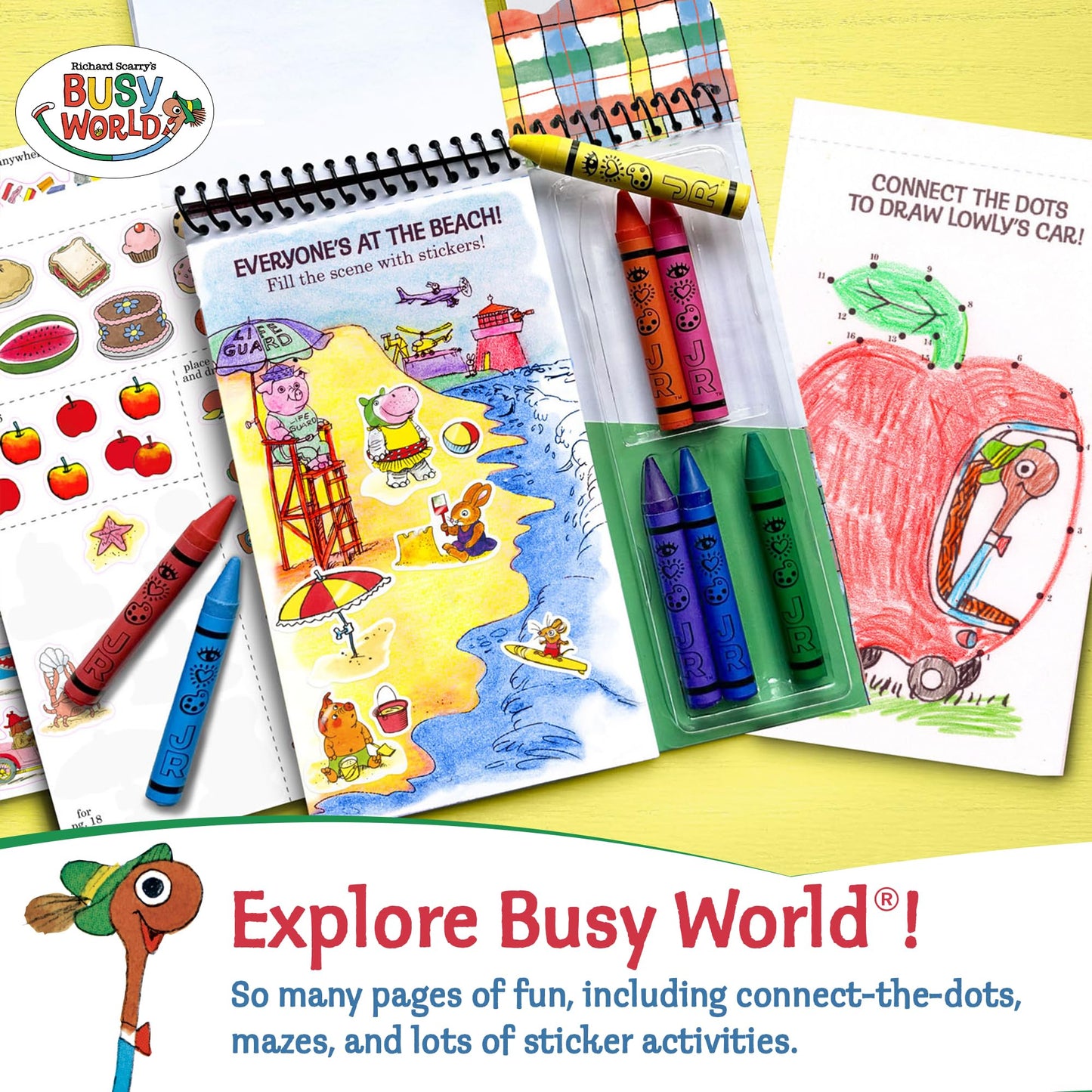 Bright Stripes Richard Scarrys Busy World Art on The Go - Travel Coloring Kit for Kids Art Supplies Arts & Crafts Kits for Kids