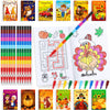 Ben Louis 24 Fall Mini Coloring Books With 24 Crayons Fall Harvest Party Favors Bulk For Kids Autumn Leaf Pumpkin Birthday Thank