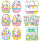 CY2SIDE Easter Basket Scene Stickers - 12 Sets of Easter Theme Basket Stuffers Art Craft Kit for Kids School Activity Make Your 