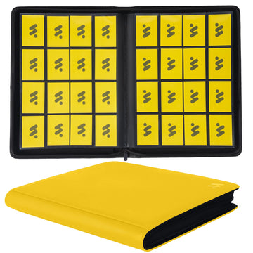 MORABTO enhanced 1000+ Pockets Card Binder 16 Pockets Trading Card Binder Ringless Side Loading Trading Card Album Folder for TCG -Yellow