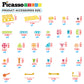 Picassotiles 115 Piece Building Blocks Set Kids Stem Toy Construction Engineering Sensory Toys Kit Block Children Early Educatio