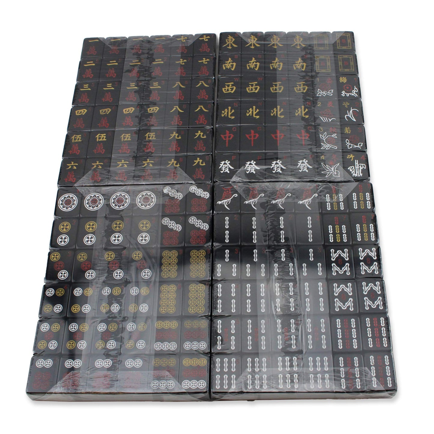 Westinghouse Acrylic Mahjong Set - 144 Black Tiles, 1.25 Inch, Easy-to-Read, Complete Game Set, 6LBS, Birthday Mah-Jongg