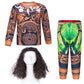 Mavoka Boys Costume Polynesia For Kids Halloween Party Cosplay 5-6T Brown