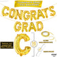 Katchon, Gold Congrats Grad Balloons - 16 Inch | Congrats Grad Banner Balloons For Graduation Decorations Class Of 2025 | Congratulations Balloons For Graduation Balloons Class Of 2025 Decorations