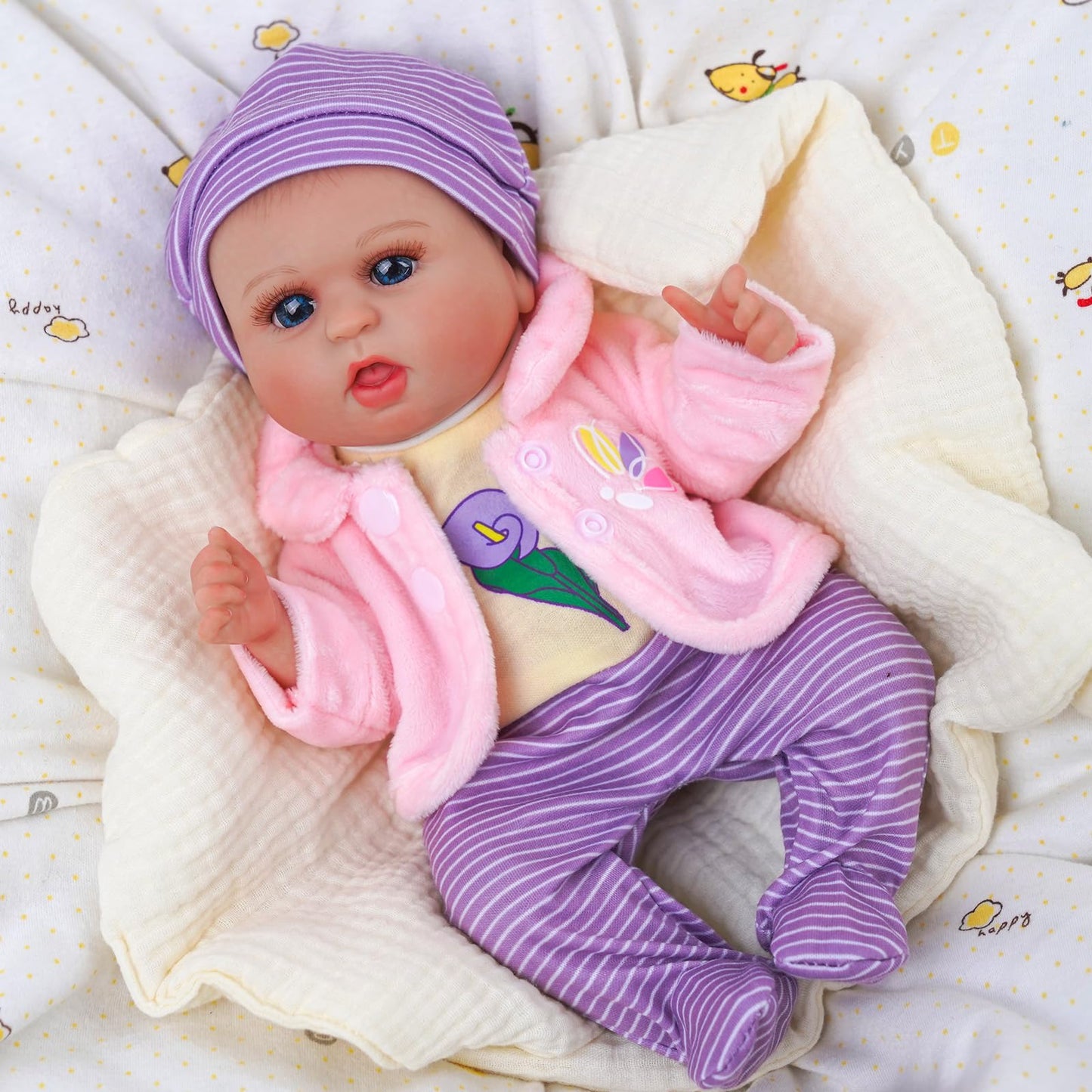 Babeside 7 Pcs Baby Doll Clothes For 10-12 Inch Dolls, Baby Doll Clothes Outfits, Doll Accessories Romper Suit, Coat And Hat For Newborn Baby Doll Boy&Girl