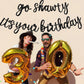 Beishida Black Go Shawty It'S Your Birthday Banner - No Diy - Hip Hop Theme Glitter Happy Birthday Banner - Pre-Strung - Black R