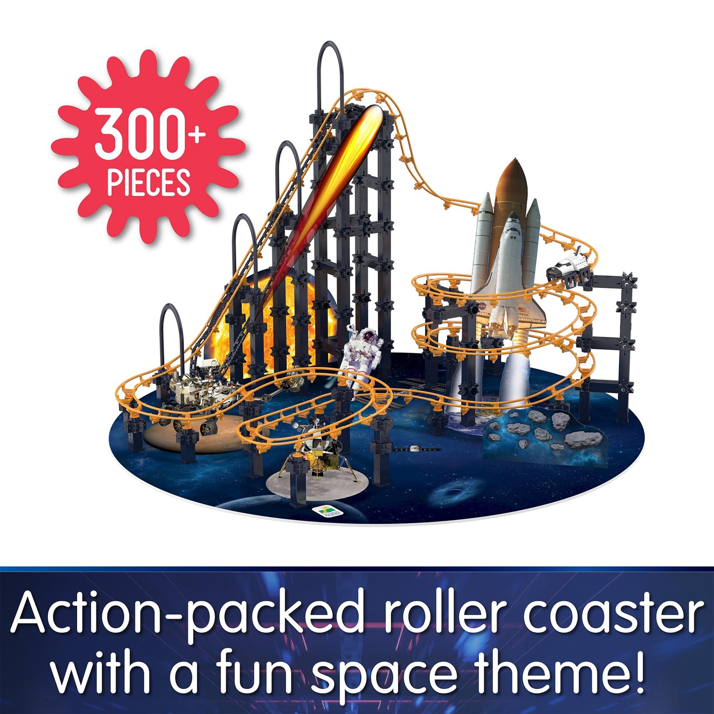 The Learning Journey International Techno Trax Roller Coaster Building Kit, 300+ pcs, Multi-color, STEM Gift for Ages 8+