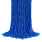 YAXINRUI 72 PCS Metallic Blue Bead Necklaces, 33 Inch 7 mm Mardi Gras Beads Bulk Round Beaded Necklaces Costume Necklace for Mar