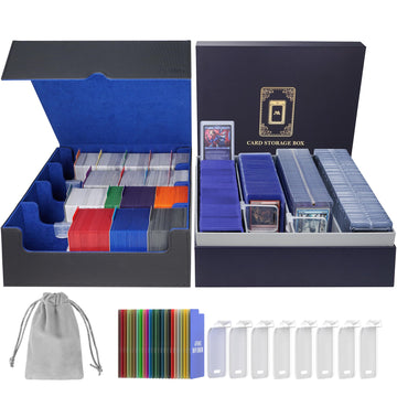 Afiing Mtg Deck Box 6000+, Trading Card Storage With 24 Dividers & 8 Card Supports, Diy Toploader Storage Box,Card Deck Box For